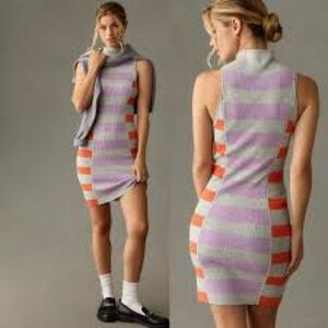 Anthropologie - Vibrant Striped Sleeveless Dress XS
